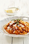 Tomato risotto with Parmesan and thyme