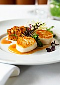 Scallops with a wheat salad