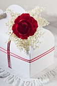 Gift box decorated with flowers