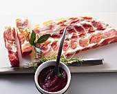 Pork ribs with a marinade