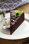 A slice of stout cake (chocolate-beer cake, England)
