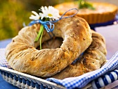 Mittsommerkranz (mid-summer bread wreath) with sunflower and pumpkin seeds