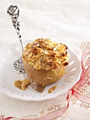 A baked apple with a honey-almond filling