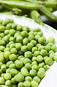 Freshly shelled peas on a plate