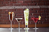 Vier verschiedene Cocktails