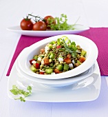 Lentil salad with peppers and tomatoes