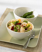 Fried rice noodles with cuttlefish and vegetables