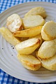 Roast potatoes on a plate