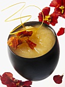 Fruit cocktail with dried nasturtium petals