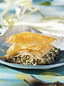 Filo pastry filled with feta and herbs