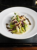 Asparagus, mushroom and pea salad