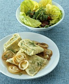 Maultaschen (filled pasta) with fish filling & onion butter
