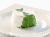 A fresh goat's cheese on a plate