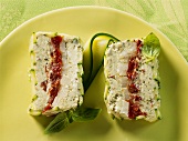Artichoke and soft cheese terrine with dried tomatoes