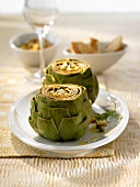 Artichokes with herb dressing