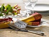 Christmas place-setting with place card (Henry)