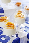 Peach cream in glasses