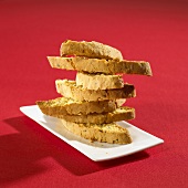 Anise biscotti, stacked on a plate