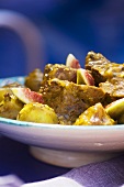 Braised lamb with saffron and figs on couscous