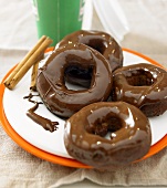 Doughnuts with chocolate icing