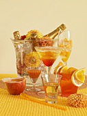 Assorted orange cocktails and drinks