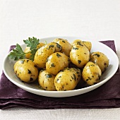 New potatoes tossed in butter and parsley