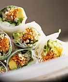 Rice paper rolls filled with vegetables