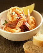 Sautéd prawns with onions