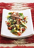 Spicy beef and vegetable salad
