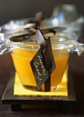 Lemon curd in jar to give as a gift