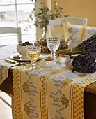 Laid table with bunches of lavender