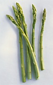 Five spears of green asparagus