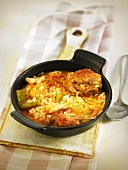 Arroz caldoso (rice soup, Spain) with chicken and rabbit