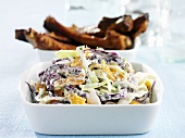 Coleslaw and spare ribs