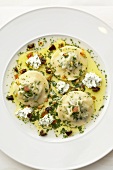 Ravioli with a potato filling and sheep's cream cheese