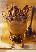 Creamy dessert of hazelnut chocolate spread, cream & banana