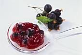 A spoonful of blackcurrant jam