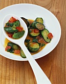 Braised courgettes