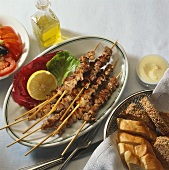 Fried lamb kebabs