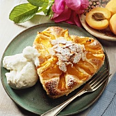 A heart-shaped apricot cake