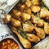 Roast chicken legs with rosemary
