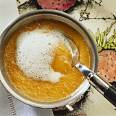 Apricot puree in a dish