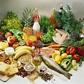 Still life of healthy foods