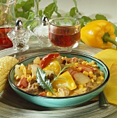 Pepper and sweetcorn stew with meat