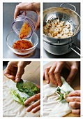 Making Vietnamese spring rolls
