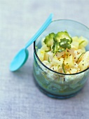 Cod tartare with celeriac in a glass