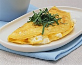 Ricotta-Omelett mit frischem Basilikum