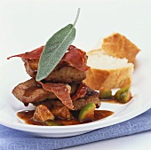 Calf's liver with figs and Parma ham