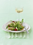Asparagus salad with elderflower and nut vinaigrette
