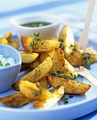 Potato wedges with dip